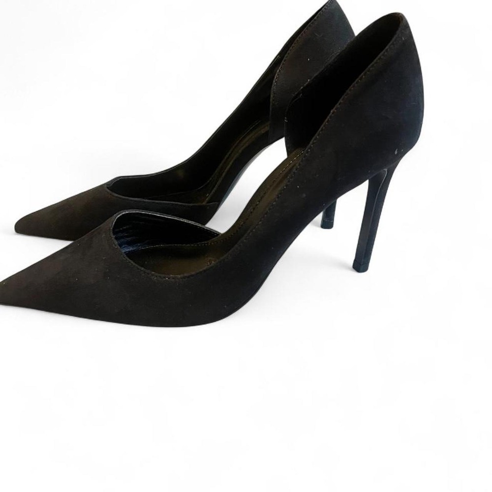 MNG Black suede pointed toe high heels size 36 Classi Elegance